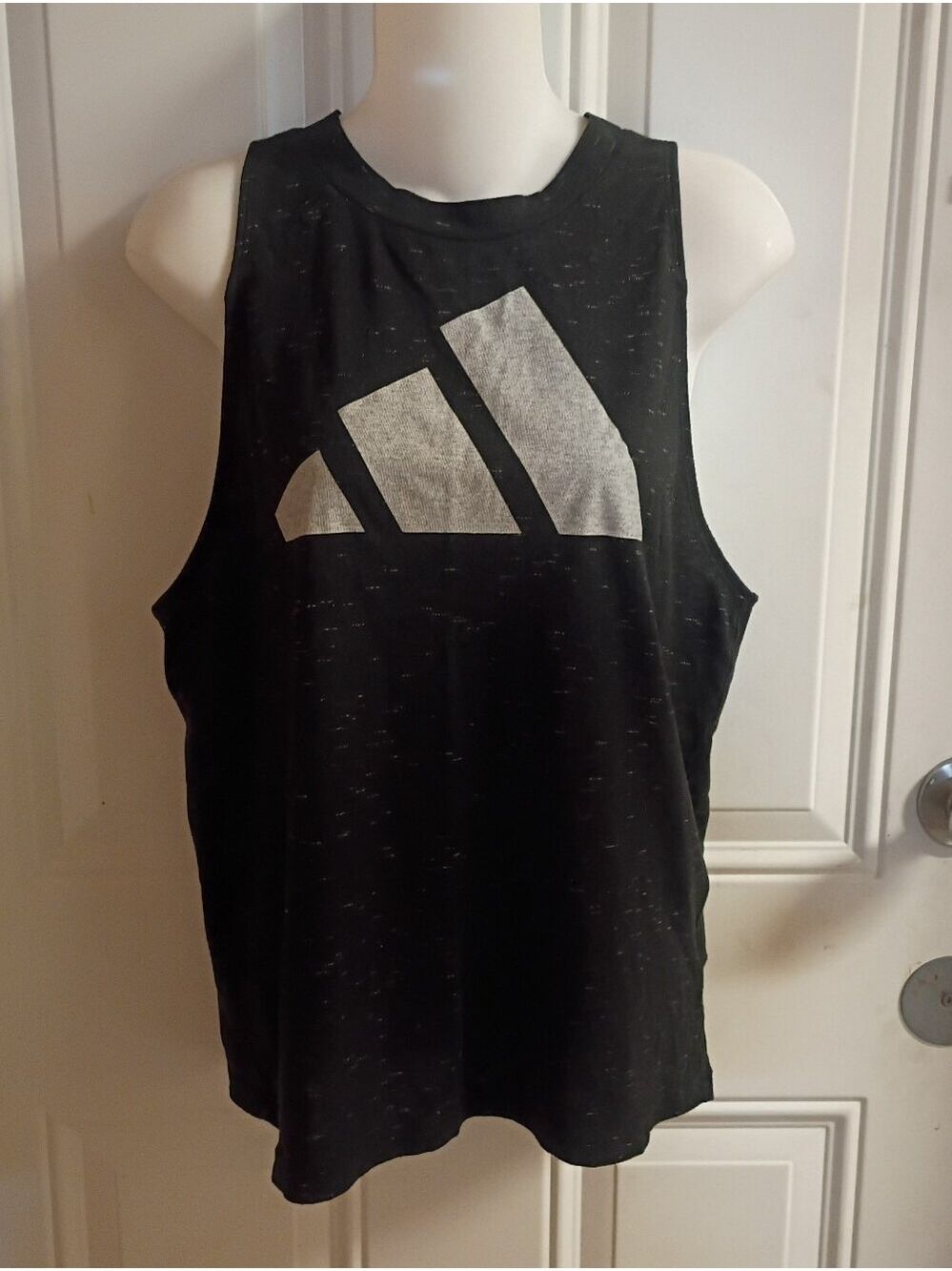 adidas Black Tank with Light Grey Logo Size Small